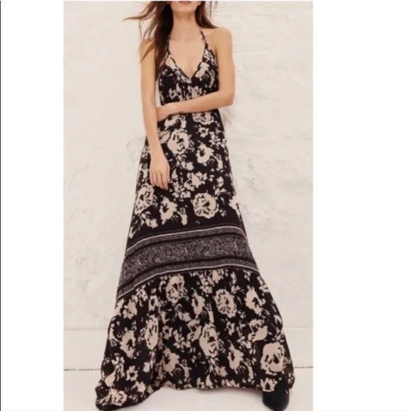 NWT Ba&sh Downtown Floral Mixed Print Cotton Maxi Dress small - Picture 6 of 13